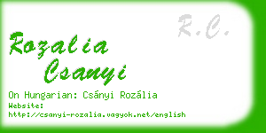 rozalia csanyi business card